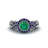 Exclusive Halo Emerald Milgrain Engagement Ring - Kendra No. 66