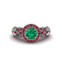 Exclusive Halo Emerald Milgrain Engagement Ring - Kendra No. 51