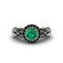 Exclusive Halo Emerald Milgrain Engagement Ring - Kendra No. 36 image 2