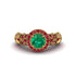 Exclusive Halo Emerald Milgrain Engagement Ring - Kendra No. 49