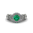 Exclusive Halo Emerald Milgrain Engagement Ring - Kendra No. 6 image 2