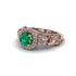 Exclusive Halo Emerald Milgrain Engagement Ring - Kendra No. 5