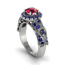 Exclusive Halo Ruby Milgrain Engagement Ring - Kendra No. 72 image 1