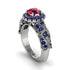 Exclusive Halo Ruby Milgrain Engagement Ring - Kendra No. 72