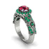 Exclusive Halo Ruby Milgrain Engagement Ring - Kendra No. 27
