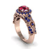 Exclusive Halo Ruby Milgrain Engagement Ring - Kendra No. 71