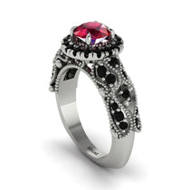 Exclusive Halo Ruby Milgrain Engagement Ring - Kendra No. 42 image 1