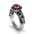 Exclusive Halo Ruby Milgrain Engagement Ring - Kendra No. 42