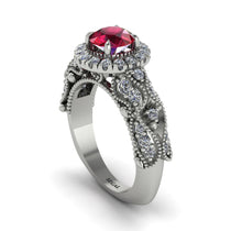 Exclusive Halo Ruby Milgrain Engagement Ring - Kendra No. 12 image 1