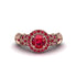 Exclusive Halo Ruby Milgrain Engagement Ring - Kendra No. 56