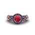 Exclusive Halo Ruby Milgrain Engagement Ring - Kendra No. 71 image 2