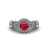 Exclusive Halo Ruby Milgrain Engagement Ring - Kendra No. 12