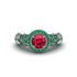 Exclusive Halo Ruby Milgrain Engagement Ring - Kendra No. 27