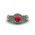Exclusive Halo Ruby Milgrain Engagement Ring - Kendra No. 26 image 2