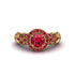 Exclusive Halo Ruby Milgrain Engagement Ring - Kendra No. 55