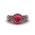 Exclusive Halo Ruby Milgrain Engagement Ring - Kendra No. 57 image 2