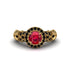 Exclusive Halo Ruby Milgrain Engagement Ring - Kendra No. 40 image 2