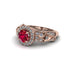 Exclusive Halo Ruby Milgrain Engagement Ring - Kendra No. 11