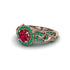 Exclusive Halo Ruby Milgrain Engagement Ring - Kendra No. 26
