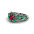 Exclusive Halo Ruby Milgrain Engagement Ring - Kendra No. 27