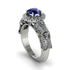 Exclusive Halo Sapphire Milgrain Engagement Ring - Kendra No. 15 image 1