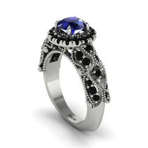 Exclusive Halo Sapphire Milgrain Engagement Ring - Kendra No. 45 image 1
