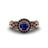 Exclusive Halo Sapphire Milgrain Engagement Ring - Kendra No. 44