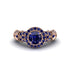 Exclusive Halo Sapphire Milgrain Engagement Ring - Kendra No. 74