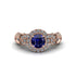 Exclusive Halo Sapphire Milgrain Engagement Ring - Kendra No. 14