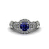 Exclusive Halo Sapphire Milgrain Engagement Ring - Kendra No. 15