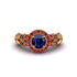 Exclusive Halo Sapphire Milgrain Engagement Ring - Kendra No. 58