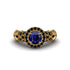 Exclusive Halo Sapphire Milgrain Engagement Ring - Kendra No. 43 image 2