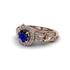 Exclusive Halo Sapphire Milgrain Engagement Ring - Kendra No. 14 image 3
