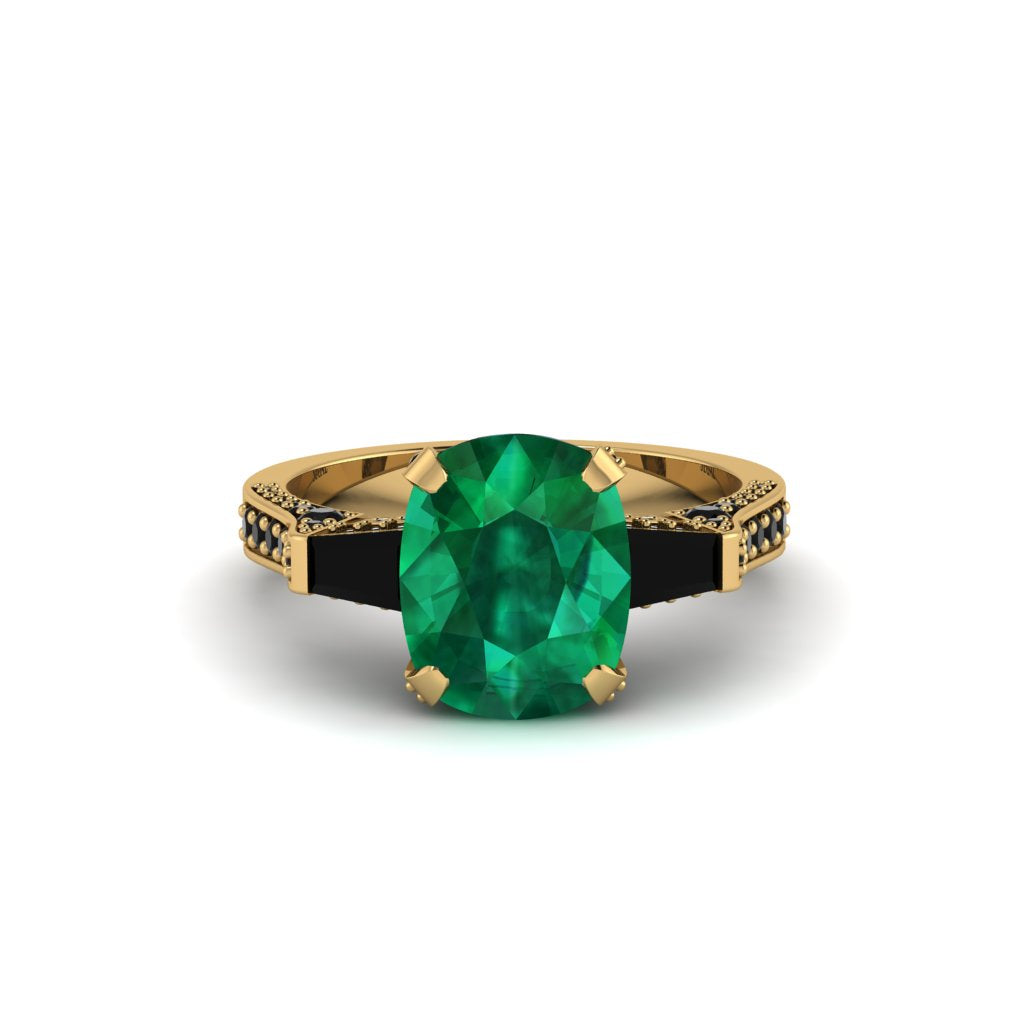 Exclusive Handmade Emerald Geometrical Engagement Ring - Yolanda No. 34