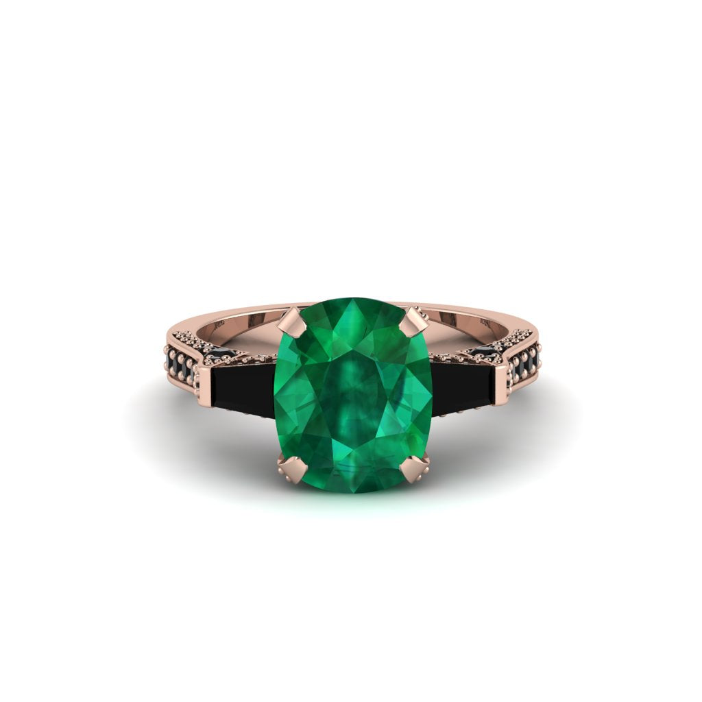 Exclusive Handmade Emerald Geometrical Engagement Ring - Yolanda No. 35