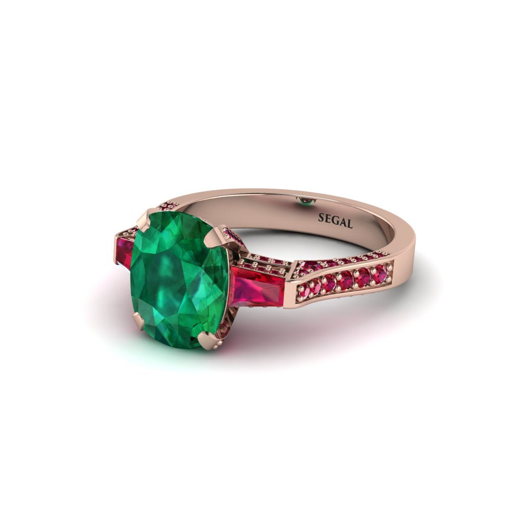 Exclusive Handmade Emerald Geometrical Engagement Ring - Yolanda No. 50