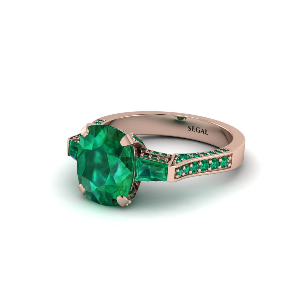 Exclusive Handmade Emerald Geometrical Engagement Ring - Yolanda No. 20