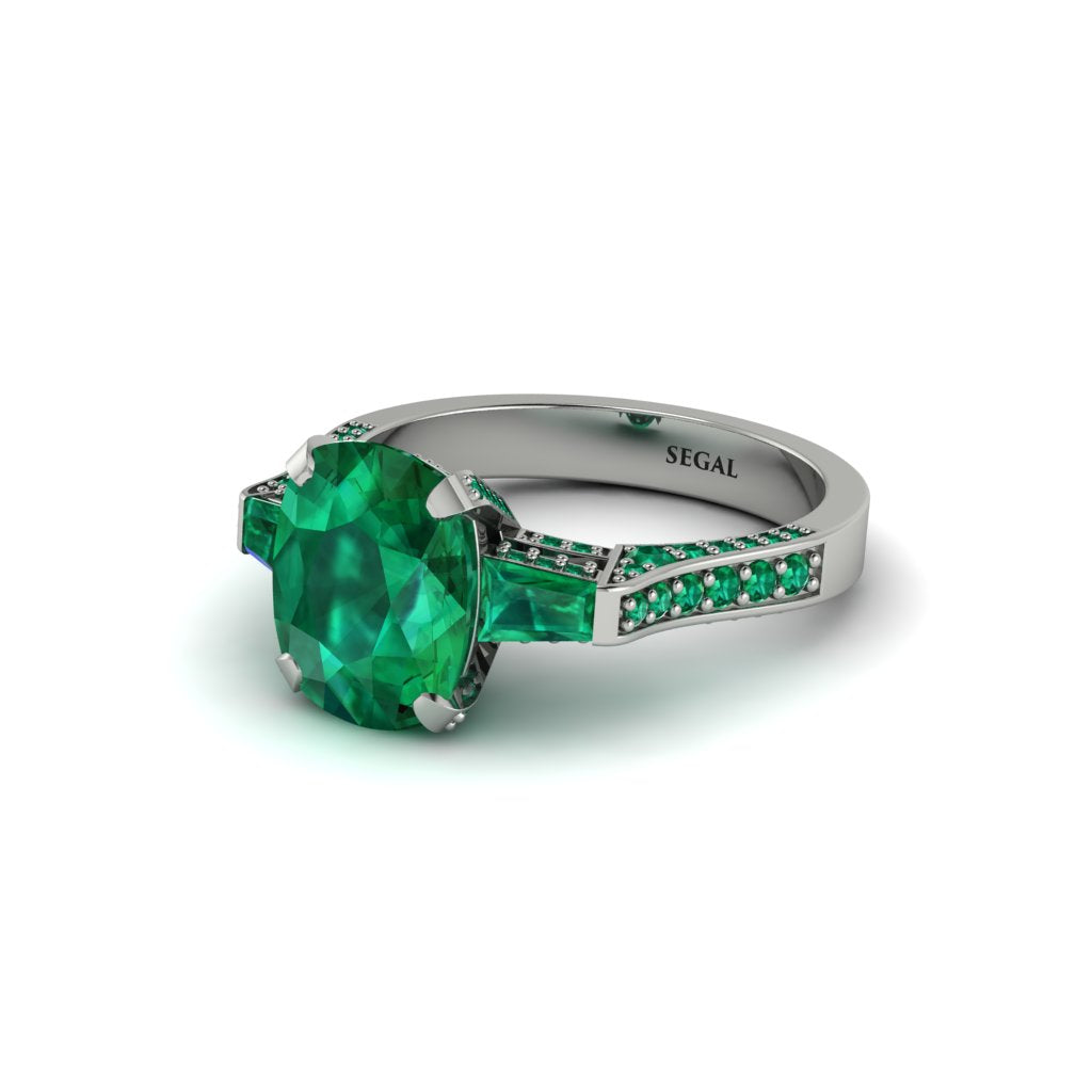 Exclusive Handmade Emerald Geometrical Engagement Ring - Yolanda No. 21