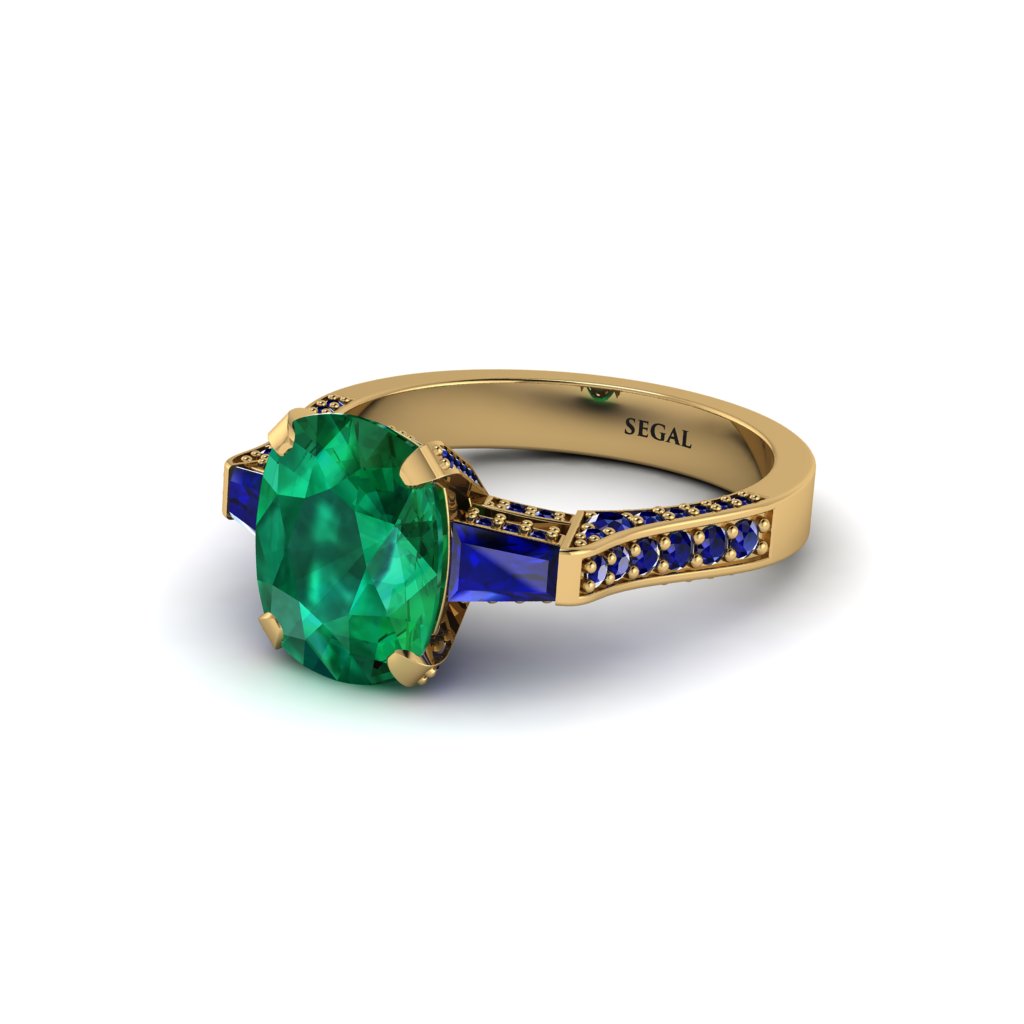 Exclusive Handmade Emerald Geometrical Engagement Ring - Yolanda No. 64