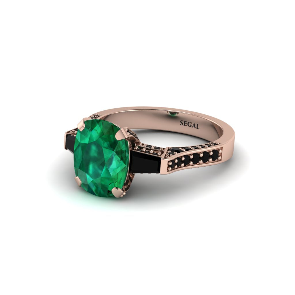 Exclusive Handmade Emerald Geometrical Engagement Ring - Yolanda No. 35