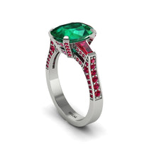Exclusive Handmade Emerald Geometrical Engagement Ring - Yolanda No. 51 image 1