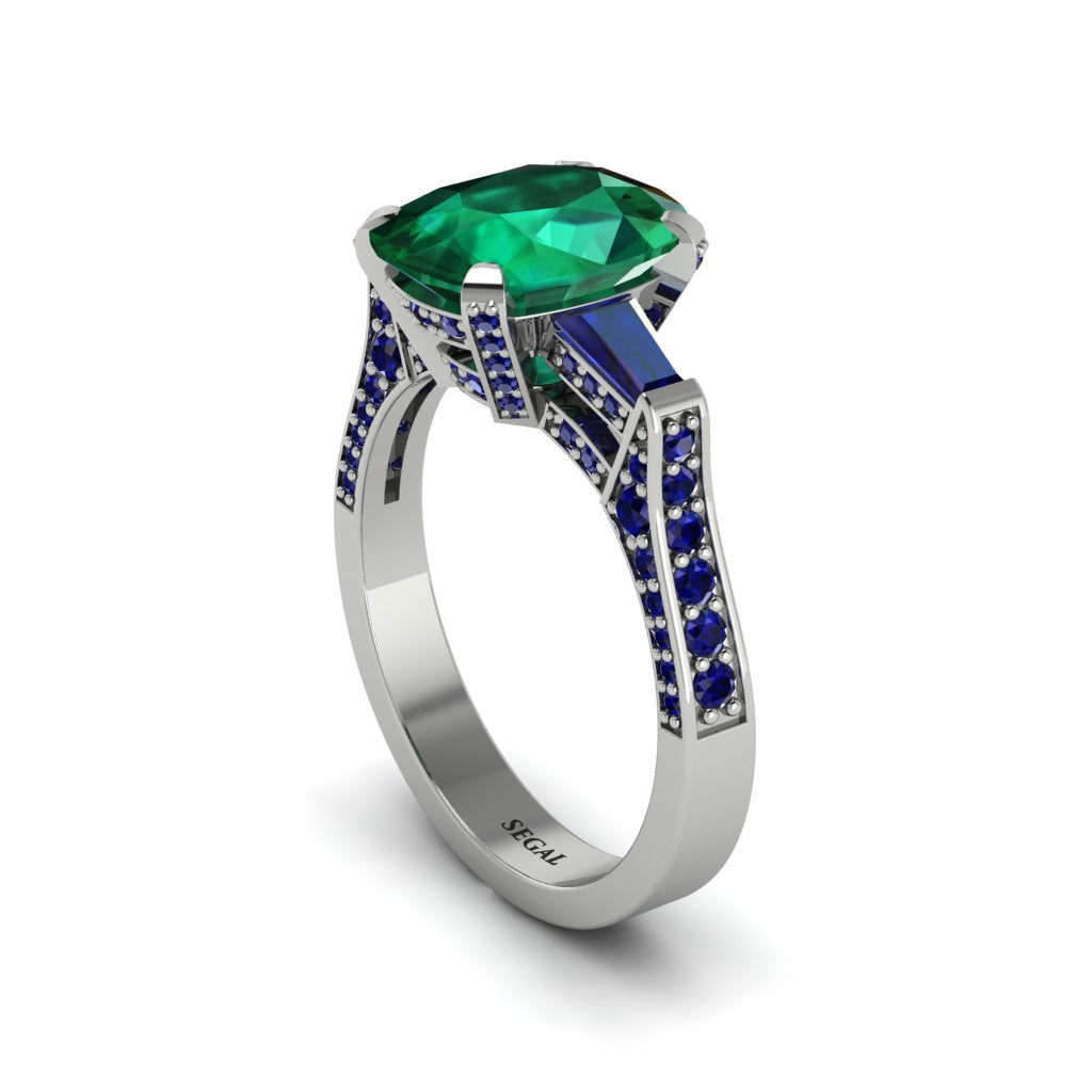 Exclusive Handmade Emerald Geometrical Engagement Ring - Yolanda No. 66