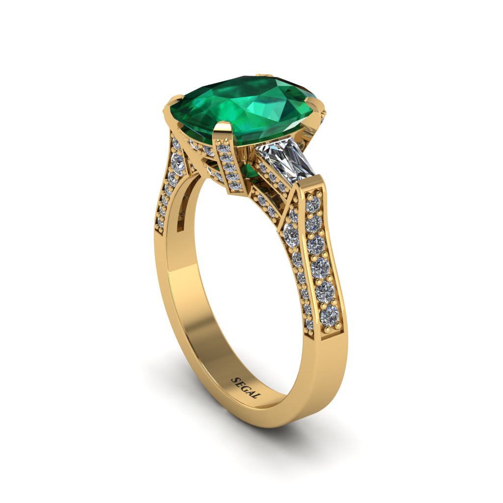 Exclusive Handmade Emerald Geometrical Engagement Ring - Yolanda No. 4