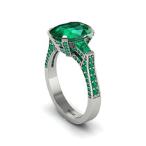 Exclusive Handmade Emerald Geometrical Engagement Ring - Yolanda No. 21 image 1