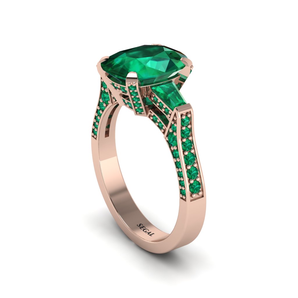 Exclusive Handmade Emerald Geometrical Engagement Ring - Yolanda No. 20