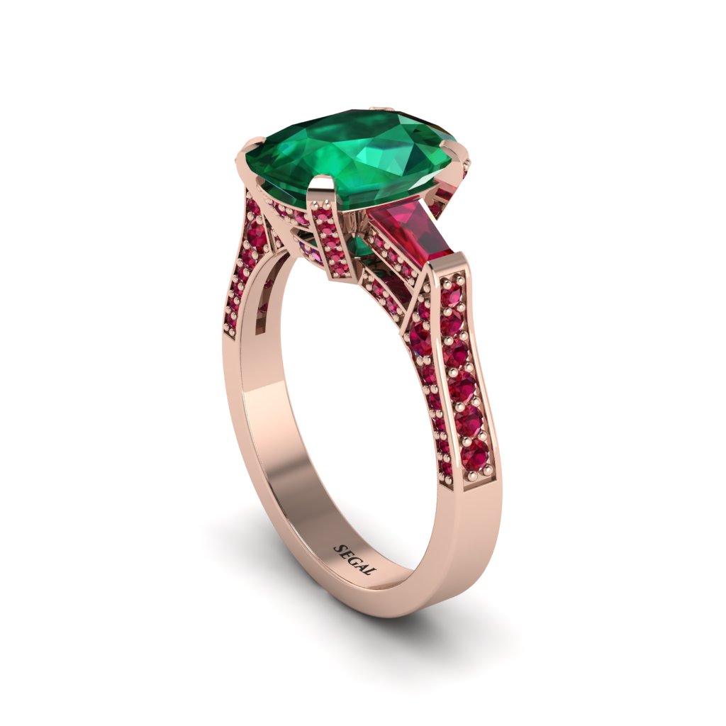 Exclusive Handmade Emerald Geometrical Engagement Ring - Yolanda No. 50