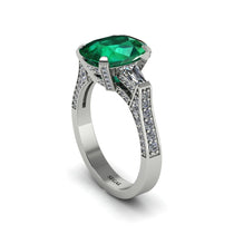 Exclusive Handmade Emerald Geometrical Engagement Ring - Yolanda No. 6 image 1