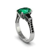 Exclusive Handmade Emerald Geometrical Engagement Ring - Yolanda No. 36 image 1
