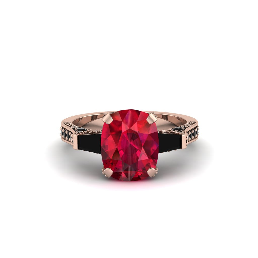 Exclusive Handmade Ruby Geometrical Engagement Ring - Yolanda No. 41
