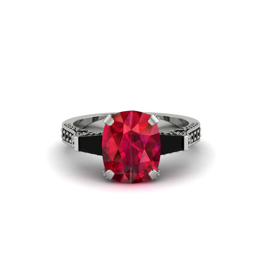 Exclusive Handmade Ruby Geometrical Engagement Ring - Yolanda No. 42